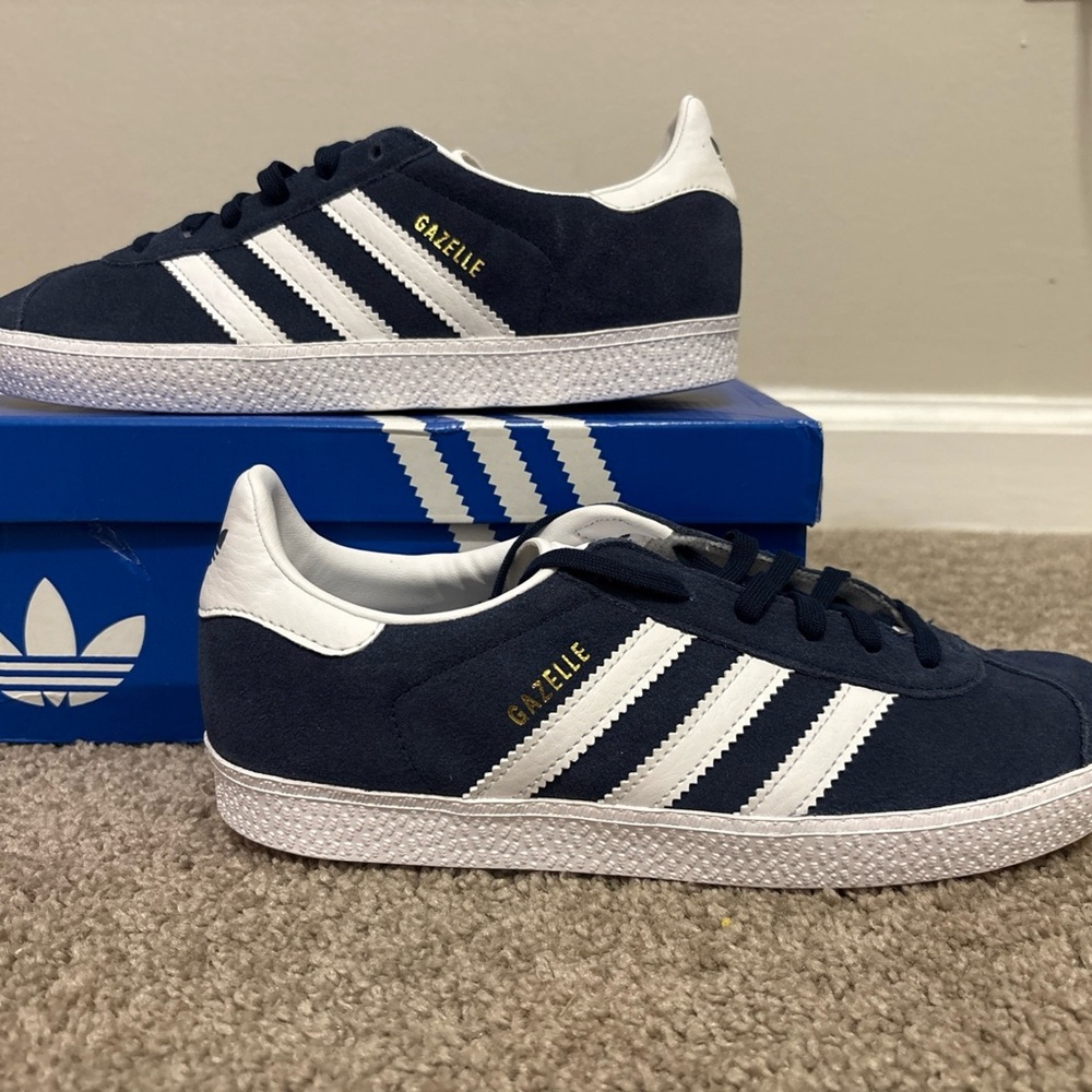 Adidas Gazelle Blue and White Shoes